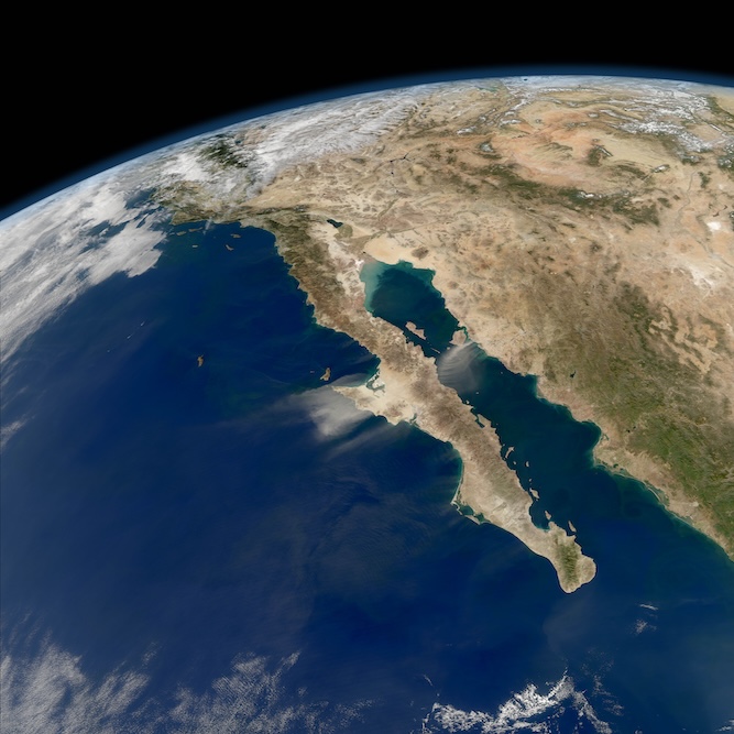 Baja California peninsula seen from space