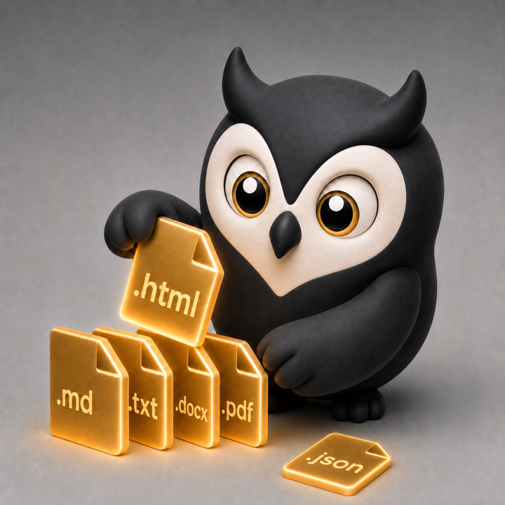 Viby organizing gold HTML, Markdown, text, Word, PDF and JSON file tokens.